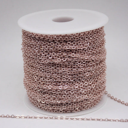 3 Ft Non Tarnish Big Chunky Flat Chain - Rose Gold Plated Flat Cable Chain Sturdy SOLDERED Heavy Chain 4X5mm 22Gauge 22G - AT45F