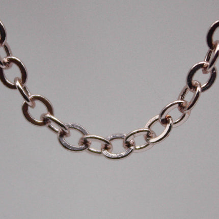 32 Ft Non Tarnish Big Chunky Flat Chain - Rose Gold Plated Flat Cable Chain Sturdy SOLDERED Heavy Chain 4X5mm 22Gauge 22G - AT45F