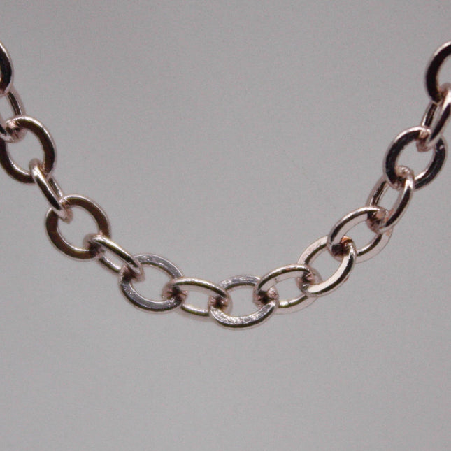 32 Ft Non Tarnish Big Chunky Flat Chain - Rose Gold Plated Flat Cable Chain Sturdy SOLDERED Heavy Chain 4X5mm 22Gauge 22G - AT45F