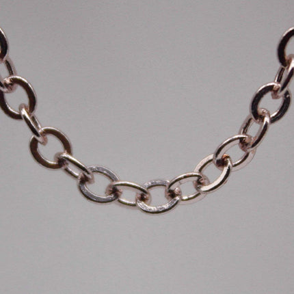 3 Ft Non Tarnish Big Chunky Flat Chain - Rose Gold Plated Flat Cable Chain Sturdy SOLDERED Heavy Chain 4X5mm 22Gauge 22G - AT45F