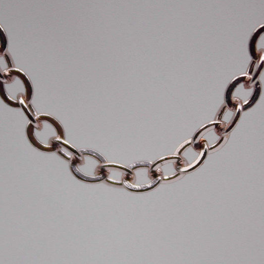 3 Ft Non Tarnish Big Chunky Flat Chain - Rose Gold Plated Flat Cable Chain Sturdy SOLDERED Heavy Chain 4X5mm 22Gauge 22G - AT45F