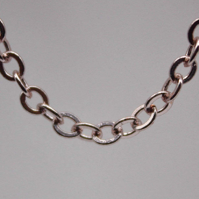 3 Ft Non Tarnish Big Chunky Flat Chain - Rose Gold Plated Flat Cable Chain Sturdy SOLDERED Heavy Chain 4X5mm 22Gauge 22G - AT45F