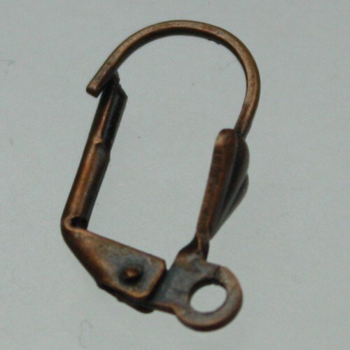 50 Antiqued Copper Leverback Earrings earwire 18.3x9.6mm - brass