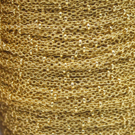 100 feet TARNISH Resistant Free SATELLITE 18K Gold Plated Ball Cable Chain - 2.0x1.4mm SOLDER - Soldered Link - AT2014SAT