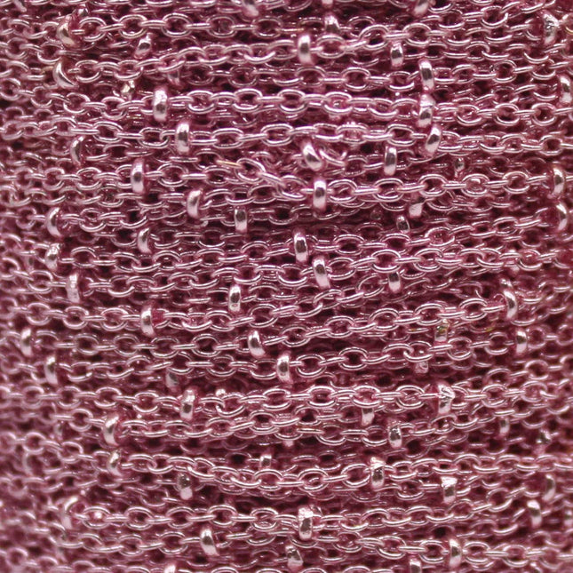 100 feet TARNISH Resistant Free Anti Tarnished SATELLITE Pink Copper Plated Ball Cable Chain - 2.0x1.4mm SOLDER - AT2014SAT