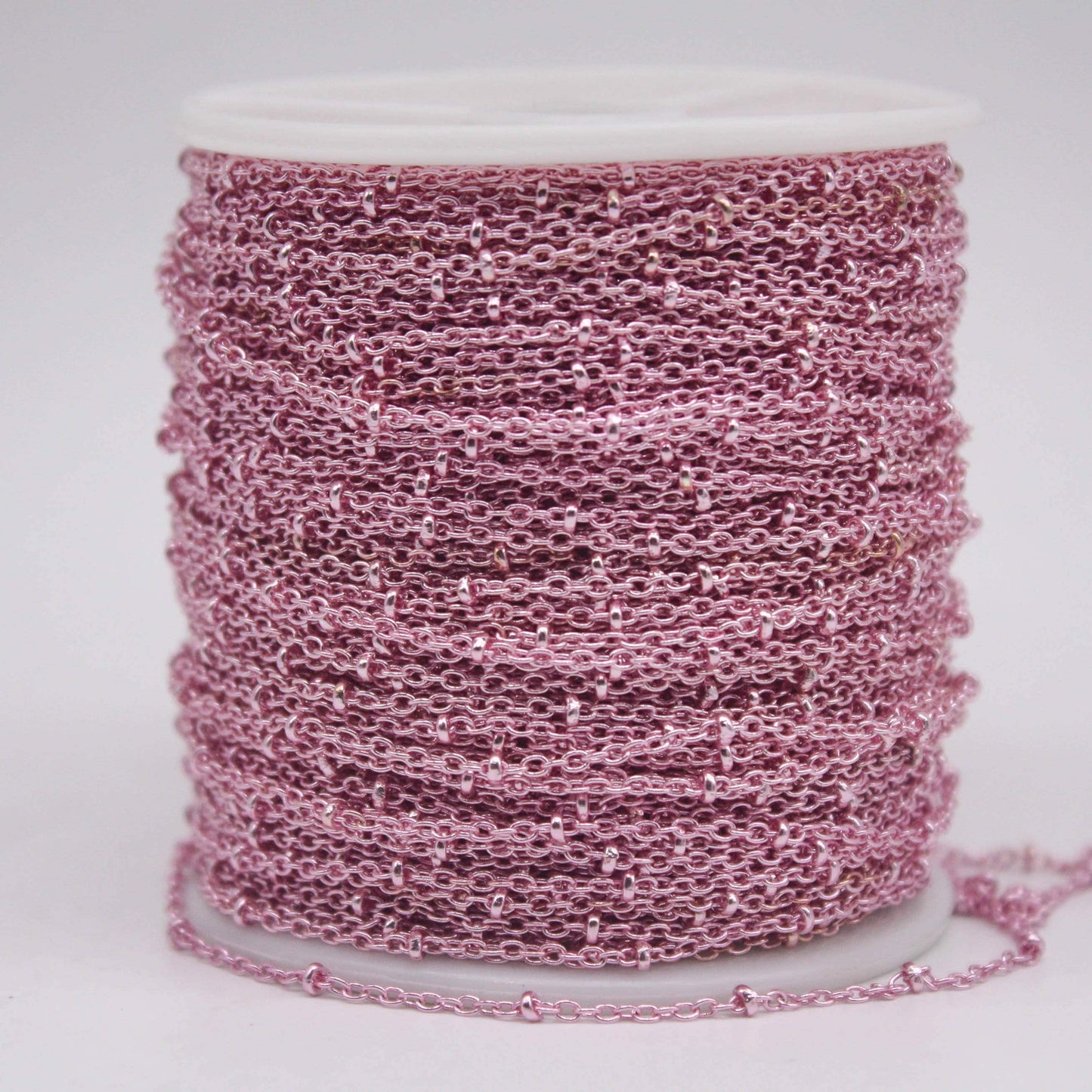 10 feet TARNISH Resistant Free Anti Tarnished SATELLITE Pink Copper Plated Ball Cable Chain - 2.0x1.4mm SOLDER - AT2014SAT