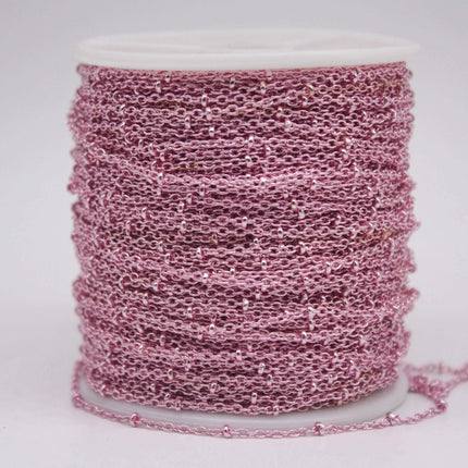 3 feet TARNISH Resistant Free Anti Tarnished SATELLITE Pink Copper Plated Ball Cable Chain - 2.0x1.4mm SOLDER - AT2014SAT