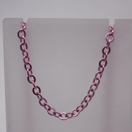 10 Ft Non Tarnish Big Chunky Flat Chain - Pink Copper Plated Flat Cable Chain Sturdy SOLDERED Heavy Chain 4X5mm 22Gauge 22G - AT45F