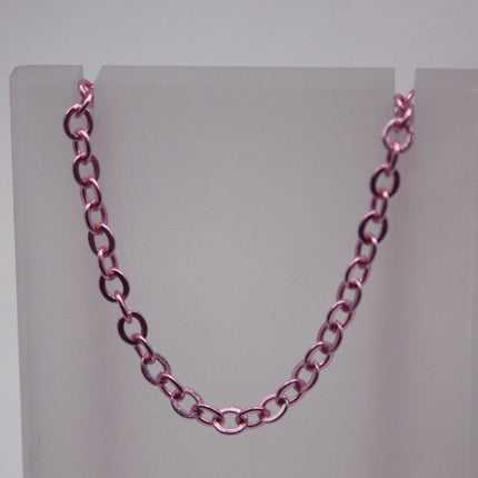 100 Ft Non Tarnish Big Chunky Flat Chain - Pink Copper Plated Flat Cable Chain Sturdy SOLDERED Heavy Chain 4X5mm 22Gauge 22G - AT45F
