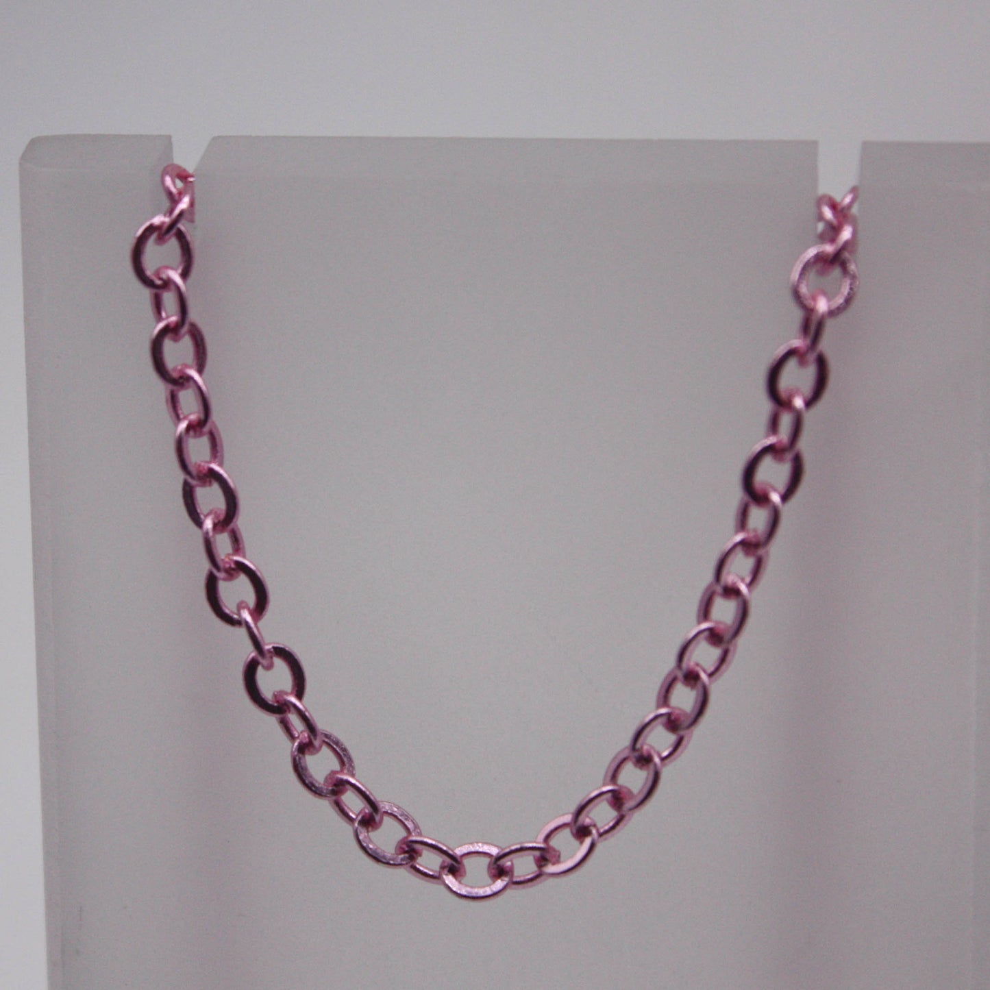 100 Ft Non Tarnish Big Chunky Flat Chain - Pink Copper Plated Flat Cable Chain Sturdy SOLDERED Heavy Chain 4X5mm 22Gauge 22G - AT45F