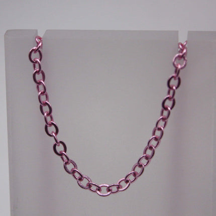 3 Ft Non Tarnish Big Chunky Flat Chain - Pink Copper Plated Flat Cable Chain Sturdy SOLDERED Heavy Chain 4X5mm 22Gauge 22G - AT45F