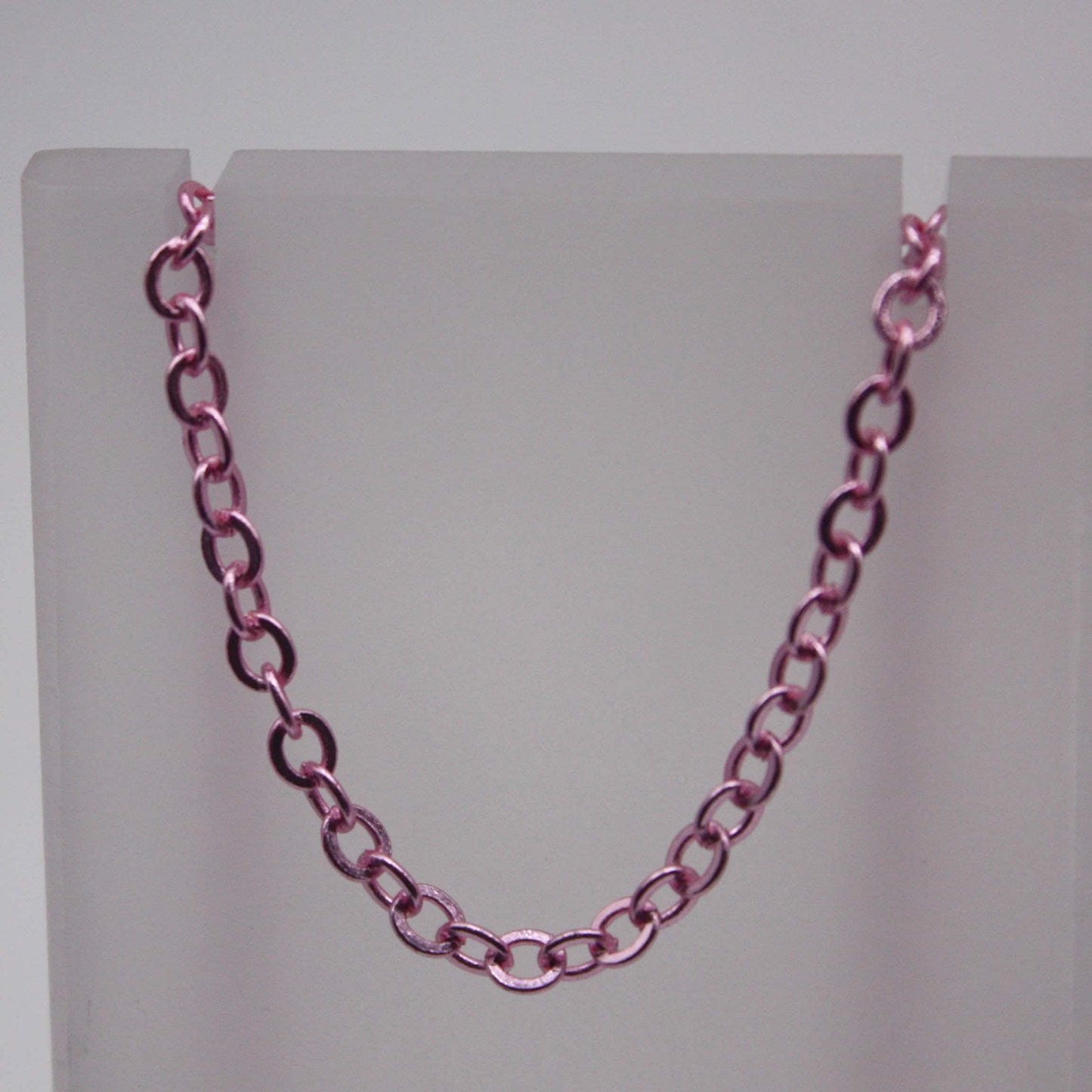 32 Ft Non Tarnish Big Chunky Flat Chain - Pink Copper Plated Flat Cable Chain Sturdy SOLDERED Heavy Chain 4X5mm 22Gauge 22G - AT45F