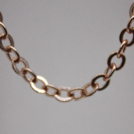 3 Ft Non Tarnish Big Chunky Flat Cable Chain - Champagne Pinky Gold Plated Flat Cable Sturdy SOLDERED Heavy Chain 4X5mm 22Gauge 22G - AT45F
