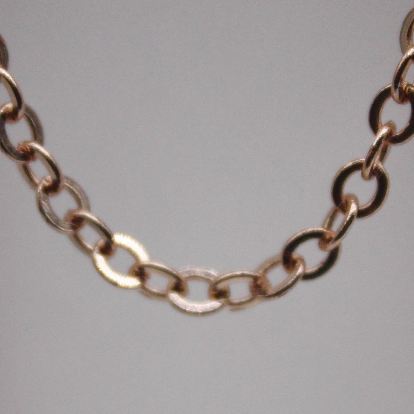 10 Ft Non Tarnish Big Chunky Flat Cable Chain - Champagne Pinky Gold Plated Flat Cable Sturdy SOLDERED Heavy Chain 4X5mm 22Gauge 22G - AT45F