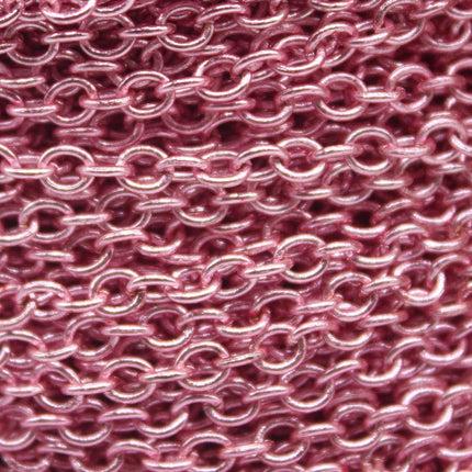 300 Ft Non Tarnish Big Chunky Cable Chain - Pink Copper Plated Round Cable Chain Sturdy SOLDERED Heavy Chain 4X5mm 22Gauge 22G - AT450S