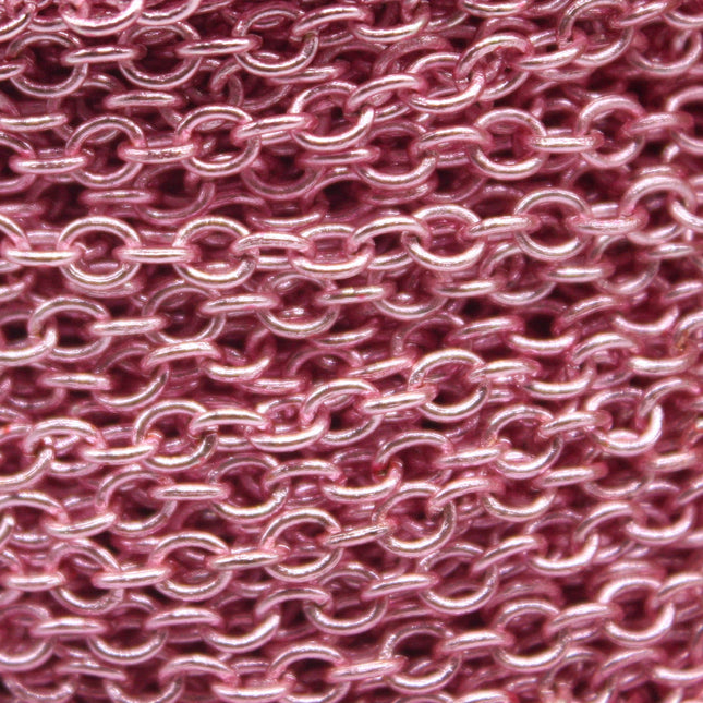 300 Ft Non Tarnish Big Chunky Cable Chain - Pink Copper Plated Round Cable Chain Sturdy SOLDERED Heavy Chain 4X5mm 22Gauge 22G - AT450S