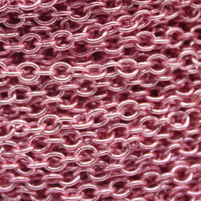 3 Ft Non Tarnish Big Chunky Cable Chain - Pink Copper Plated Round Cable Chain Sturdy SOLDERED Heavy Chain 4X5mm 22Gauge 22G - AT450S