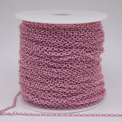 300 Ft Non Tarnish Big Chunky Cable Chain - Pink Copper Plated Round Cable Chain Sturdy SOLDERED Heavy Chain 4X5mm 22Gauge 22G - AT450S