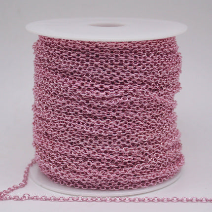 100 Ft Non Tarnish Big Chunky Cable Chain - Pink Copper Plated Round Cable Chain Sturdy SOLDERED Heavy Chain 4X5mm 22 Gauge 22G - AT450S