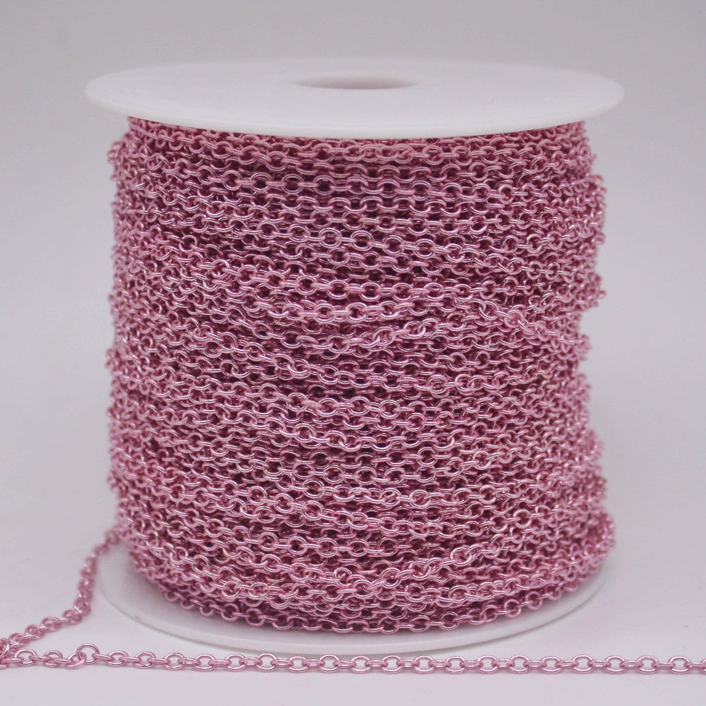 32 Ft Non Tarnish Big Chunky Cable Chain - Pink Copper Plated Round Cable Chain Sturdy SOLDERED Heavy Chain 4X5mm 22Gauge 22G - AT450S