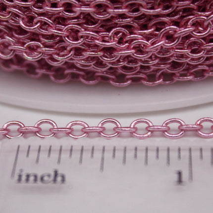 300 Ft Non Tarnish Big Chunky Cable Chain - Pink Copper Plated Round Cable Chain Sturdy SOLDERED Heavy Chain 4X5mm 22Gauge 22G - AT450S