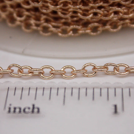 300 Ft Non Tarnish Big Chunky Cable Chain - Champagne Gold Plated Round Cable Chain Sturdy SOLDERED Heavy 4X5mm 22Gauge 22G - AT450S