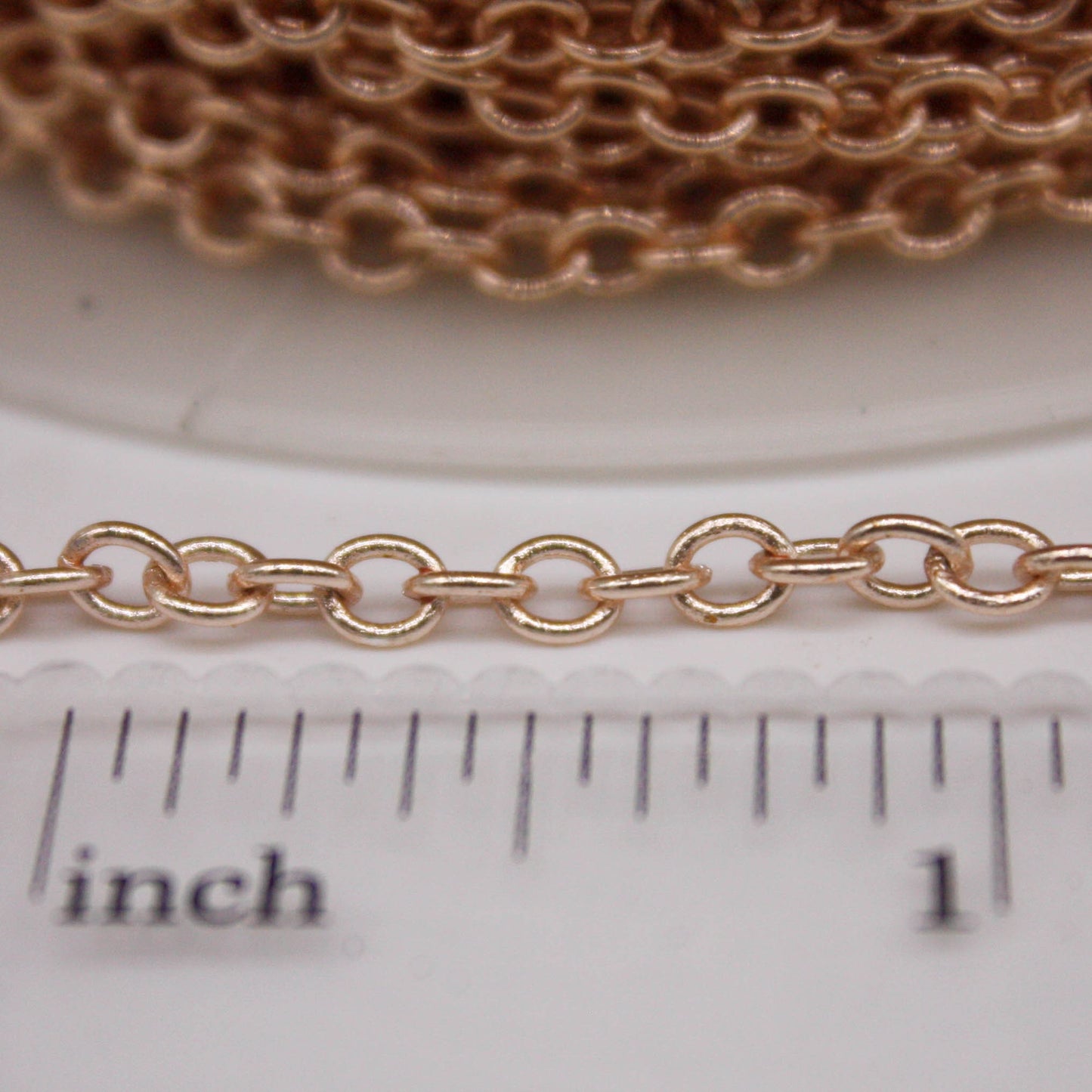 3 Ft Non Tarnish Big Chunky Cable Chain - Champagne Gold Plated Round Cable Chain Sturdy SOLDERED Heavy 4X5mm 22Gauge 22G - AT450S