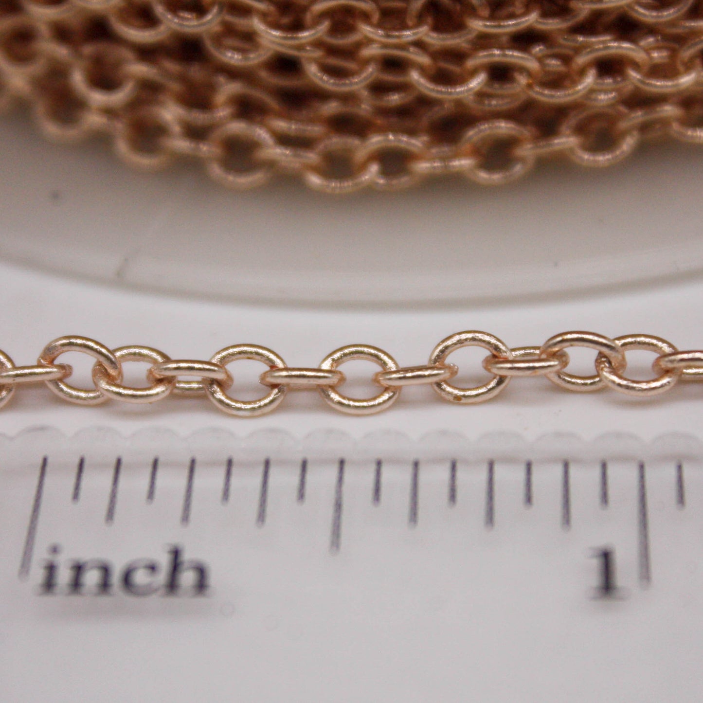 100 Ft Non Tarnish Big Chunky Cable Chain - Champagne Gold Plated Round Cable Chain Sturdy SOLDERED Heavy 4X5mm 22Gauge 22G - AT450S