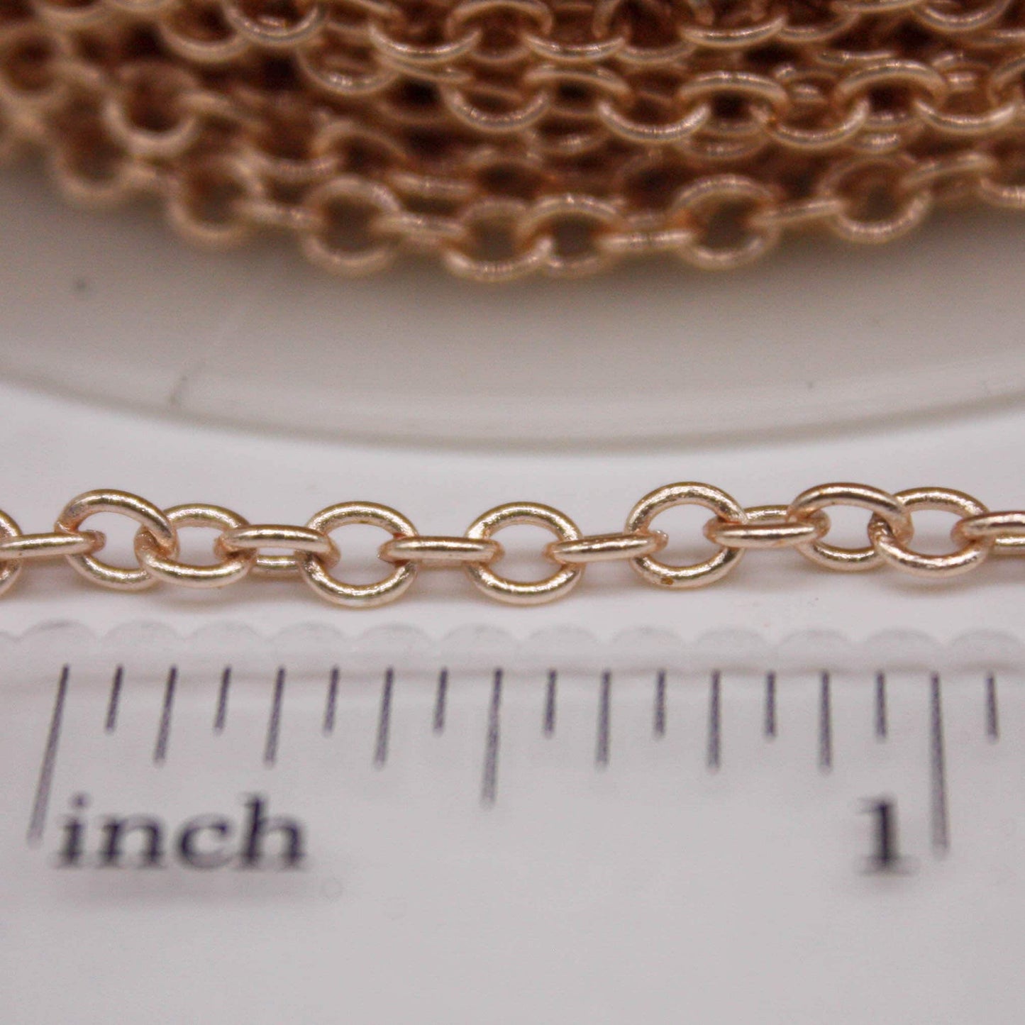 32 Ft Non Tarnish Big Chunky Cable Chain - Champagne Gold Plated Round Cable Chain Sturdy SOLDERED Heavy 4X5mm 22Gauge 22G - AT450S