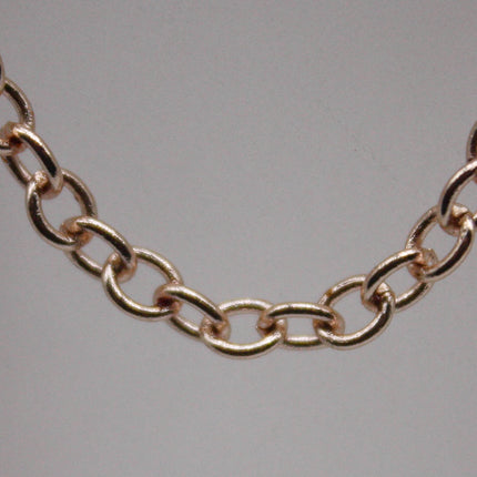 100 Ft Non Tarnish Big Chunky Cable Chain - Champagne Gold Plated Round Cable Chain Sturdy SOLDERED Heavy 4X5mm 22Gauge 22G - AT450S