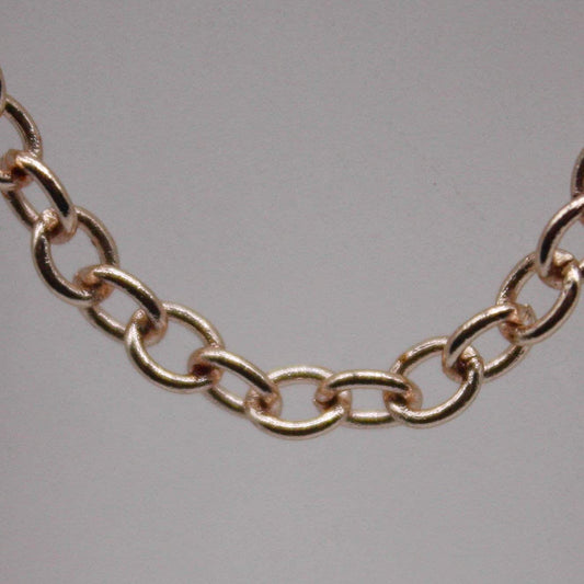 32 Ft Non Tarnish Big Chunky Cable Chain - Champagne Gold Plated Round Cable Chain Sturdy SOLDERED Heavy 4X5mm 22Gauge 22G - AT450S