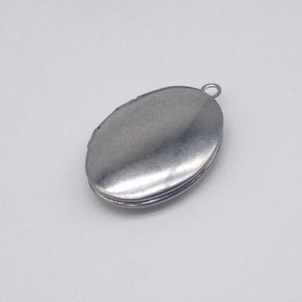 1/5/10/25 pcs STAINLESS STEEL Plain Oval Locket Pendant Charm - 16x24mm 5mm thickness - Pendant Charm