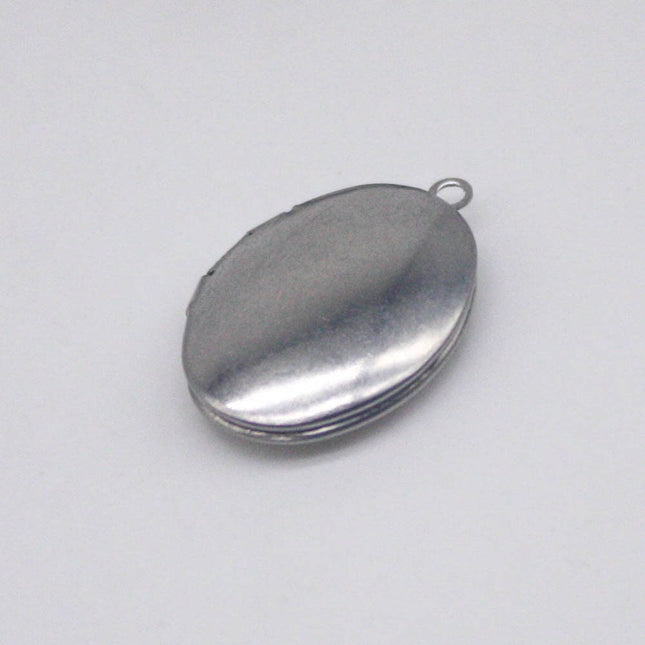 1/5/10/25 pcs STAINLESS STEEL Plain Oval Locket Pendant Charm - 16x24mm 5mm thickness - Pendant Charm