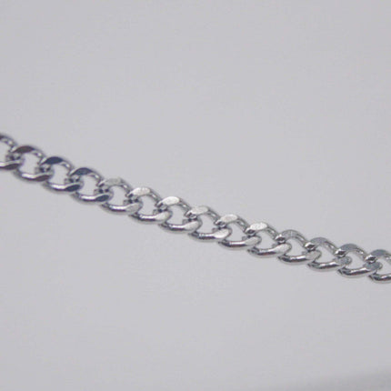 10 Ft of Stainless Steel Curb Chain bulk, Diamond Cut Facet, Diamond Cut Edge Curb Chain Necklace Bracelet - 2.0mm width 1.0mm thickness