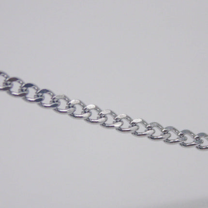 3 feet of Stainless Steel Curb Chain bulk, Diamond Cut Facet, Diamond Cut Edge Curb Chain Necklace Bracelet - 2.0mm width 1.0mm thickness