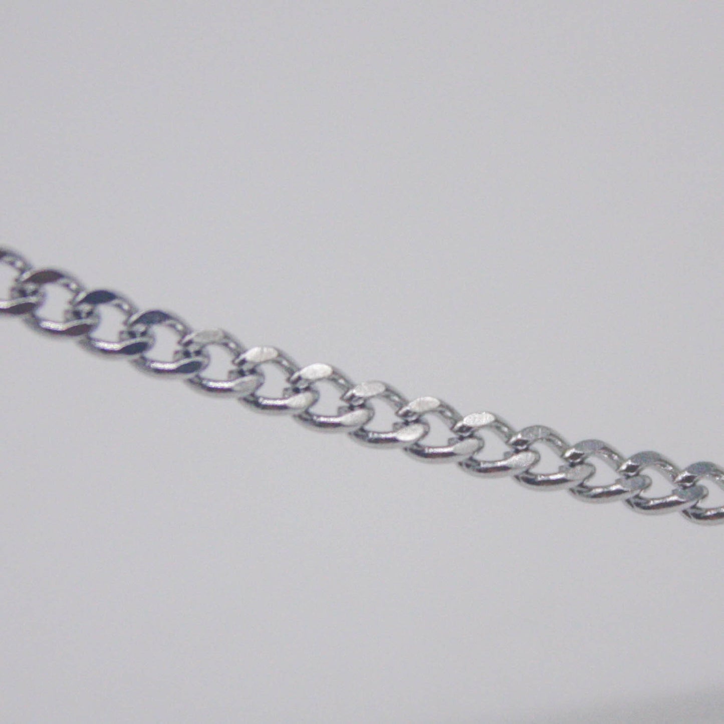 3 feet of Stainless Steel Curb Chain bulk, Diamond Cut Facet, Diamond Cut Edge Curb Chain Necklace Bracelet - 2.0mm width 1.0mm thickness
