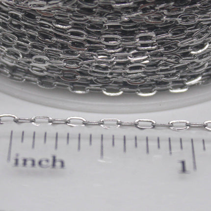 NEW - Stainless Steel chain bulk, 100 ft of Surgical Stainless Steel Soldered Sturdy Small Oval FLAT cable chain - 3.6x2.0mm SOLDERED Link