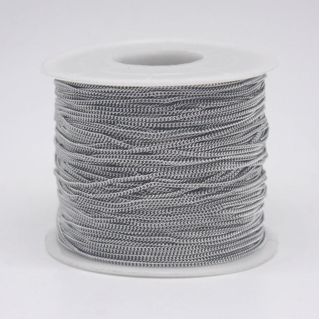 100 feet Stainless Steel SOLDERED MICRO Tiny Curb chain - 1.0mm Width Soldered Link Surgical Stainless Steel 316L Sturdy tiny curb chain