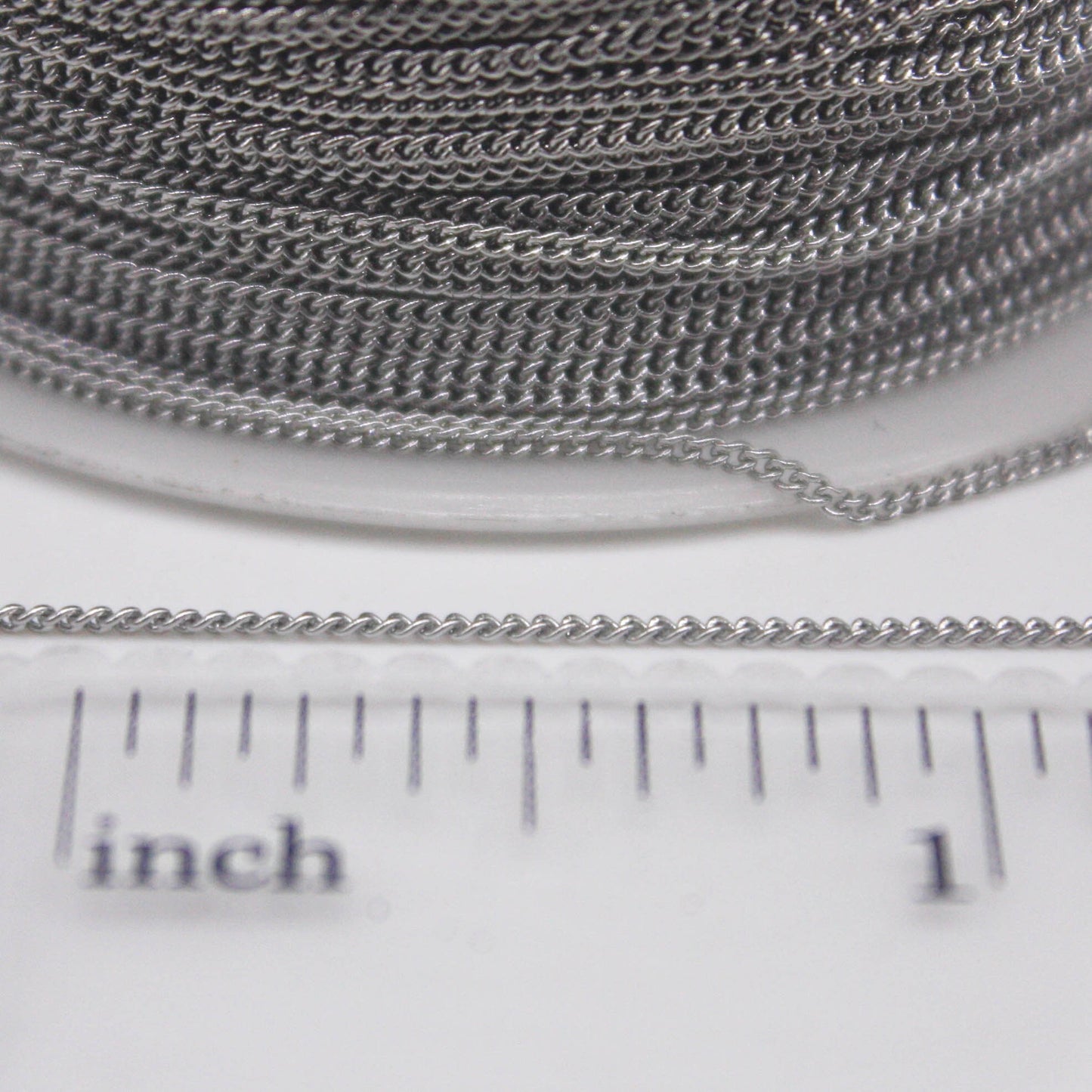 30 Ft Stainless Steel SOLDERED MICRO Tiny Curb chain - 1.0mm Width Soldered Link Surgical Stainless Steel 316L Sturdy tiny curb chain