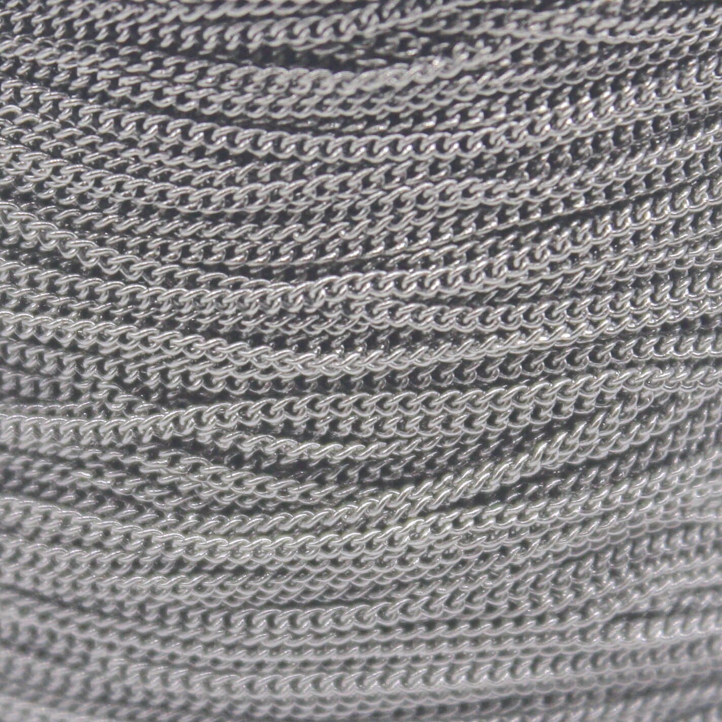 30 Ft Stainless Steel SOLDERED MICRO Tiny Curb chain - 1.0mm Width Soldered Link Surgical Stainless Steel 316L Sturdy tiny curb chain