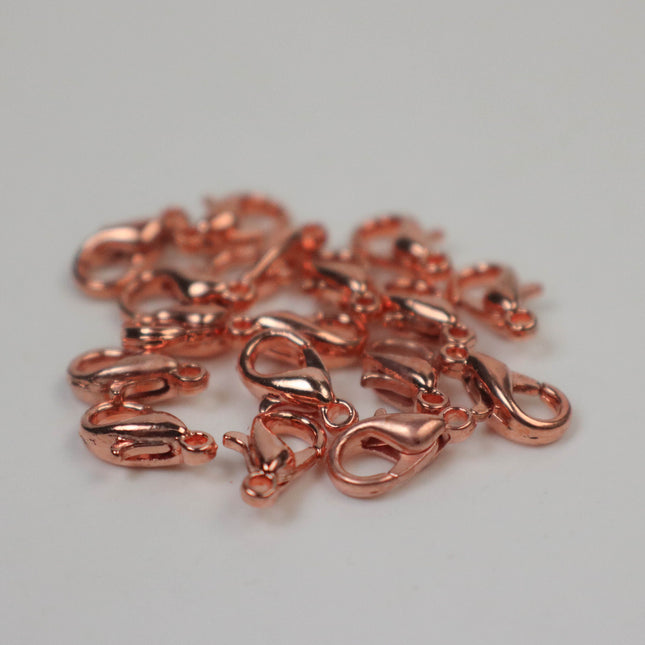 5/10/30/100 pcs of Anti Tarnish Bulk Lobster Claw Clasp - Bright Copper/24K Gold/Silver/Pinky Gold Plated  Alloy Lobster - 10x5mm - ATCLOB10