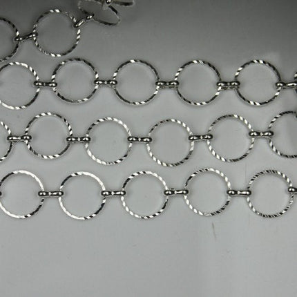 SALE Sale 5ft of Silver plated brass circle quick links chain - 12mm (diamond cut)