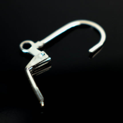 50 Pcs of Rhodium Plated Antique Silver Plated LONG D Lever back Earrings Earwire - 10.5X19mm