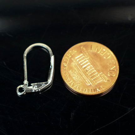 50 Pcs of Sterling Silver Plated LONG D Lever back Earrings Earwire - 10.5X19mm