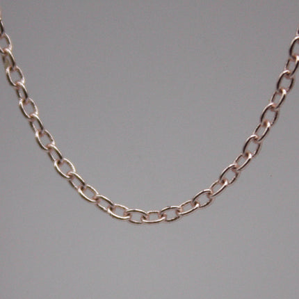3 Ft. Non Tarnish Soldered Cable Chain - Rose Gold Plated Plain Cable Chain - 2.0x1.4mm Anti Tarnish Free Resistant Cable Chain - AT2014S