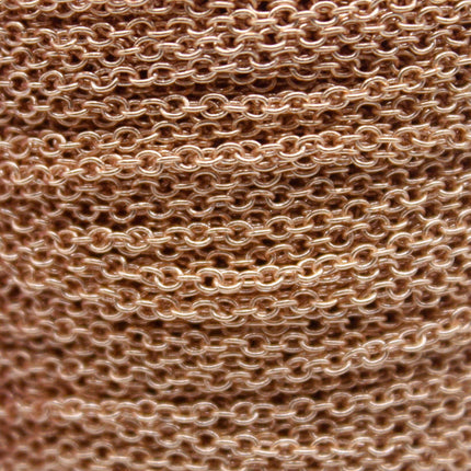 32 feet TARNISH Resistant Free Anti Tarnished Champagne (Pinky) Gold Plated Plain Cable Chain - 2.0x1.4mm SOLDER - Soldered Link - AT2014S