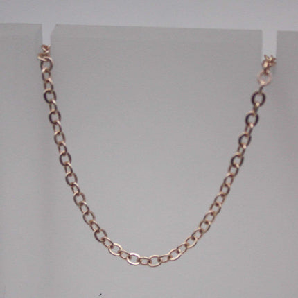 100 Ft. Non Tarnish Soldered Cable Chain - Champagne (Pinky) Gold Plated Plain Cable Chain - 2.0x1.4mm SOLDER - Soldered Link - AT2014S