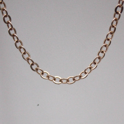 32 feet TARNISH Resistant Free Anti Tarnished Champagne (Pinky) Gold Plated Plain Cable Chain - 2.0x1.4mm SOLDER - Soldered Link - AT2014S