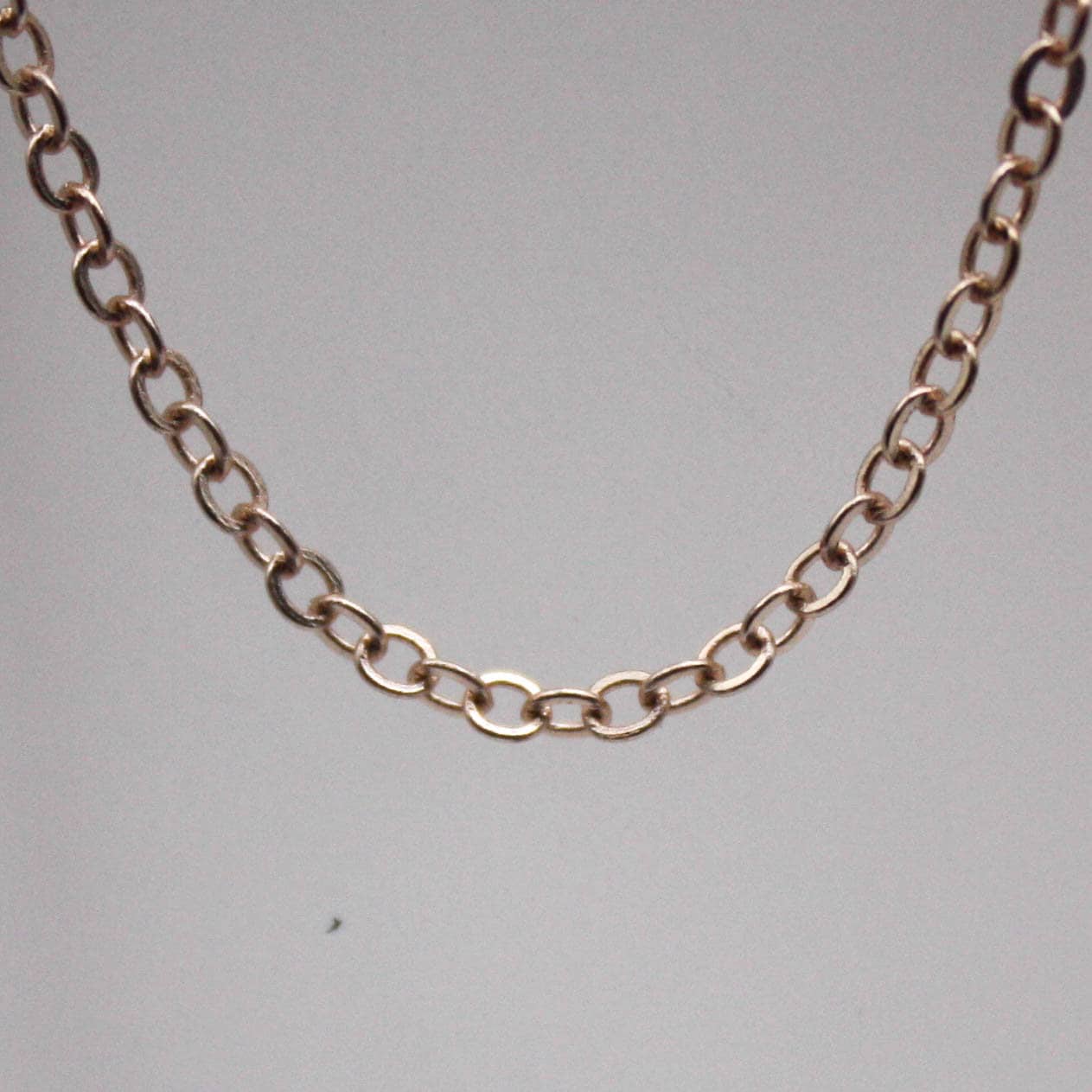 100 Ft. Non Tarnish Soldered Cable Chain - Champagne (Pinky) Gold Plated Plain Cable Chain - 2.0x1.4mm SOLDER - Soldered Link - AT2014S