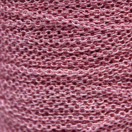 10 Ft. Non Tarnish Soldered Cable Chain - Pink Copper Plated Plain Cable Chain - 2.0x1.4mm SOLDER - Soldered Link - AT2014S
